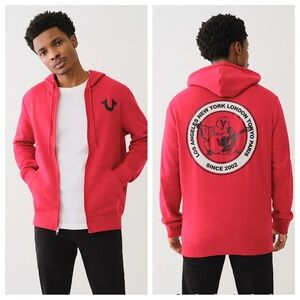 TRUE RELIGION METALLIC CITY BUDDHA ZIP HOODIE